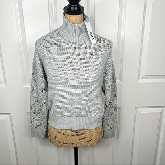 Sz XS 525 America Talia Diamond Stitch Pullover In Iceberg NWT $119 MSRP - Picture 4 of 12